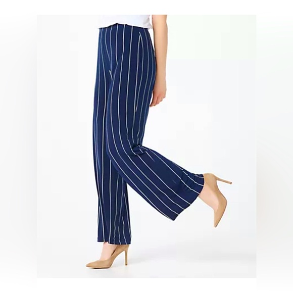 Susan Graver Pants - Susan Graver Regular Printed Liquid Knit Pull-On Wide-Leg Pants- Size 1XP